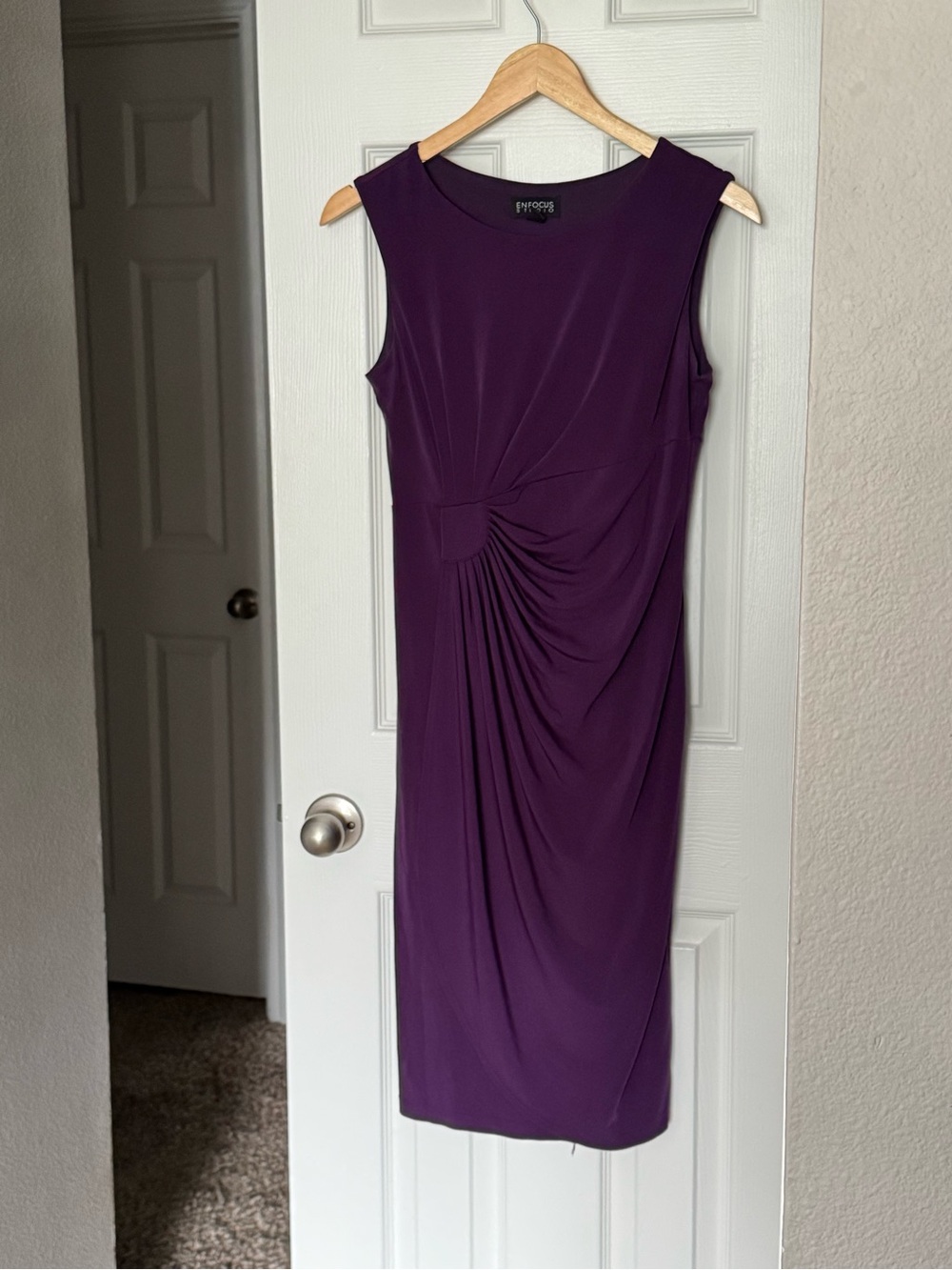 Purple Midi Sleeveless Sheath Dress